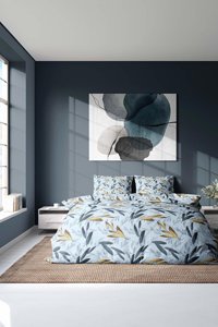 Favora Pamuk Dört Mevsim 200 x 220 cm Düz Çift Kişilik Nevresim Takımı Gri Sarı