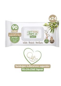 Baby Turco Doğadan Yenidoğan 90 Yaprak 24'lü Paket Islak Mendil