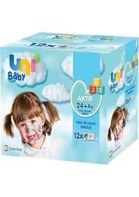 Uni Baby Aktif 72 Yaprak 12'li Paket Islak Mendil
