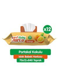 Baby Turco Portakal Kokulu 70 Yaprak 12'li Paket Islak Bebek Havlusu