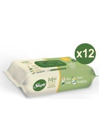 Sleepy Doğal Organik Pamuklu 50 Yaprak 12'li Paket Islak Mendil