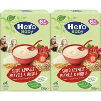 Hero Baby Tahıllı Kırmızı Meyveli Sütlü Kaşık Maması 2x200 gr