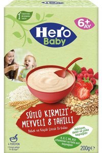 Hero Baby Tahıllı Kırmızı Meyveli Sütlü Kaşık Maması 200 gr