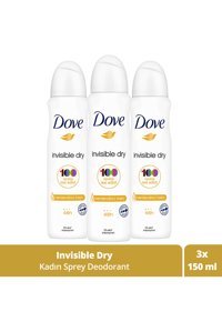 Dove Invisible Dry Pudrasız Ter Önleyici Antiperspirant Sprey Kadın Deodorant 3x150 ml