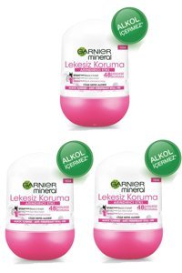 Garnier Mineral Lekesiz Koruma Arındırıcı Etki Pudrasız Ter Önleyici Antiperspirant Roll-On Kadın Deodorant 3x150 ml