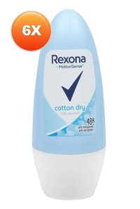 Rexona Cotton Dry Pudrasız Ter Önleyici Antiperspirant Roll-On Kadın Deodorant 6x40 ml