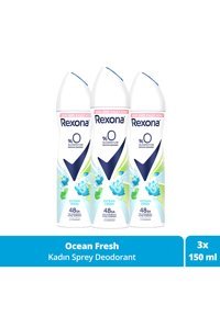Rexona Ocean Fresh Pudrasız Ter Önleyici Sprey Kadın Deodorant 3x150 ml