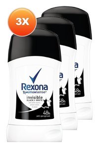 Rexona Invisible Black+White Pudrasız Ter Önleyici Antiperspirant Roll-On Erkek Deodorant 3x40 ml