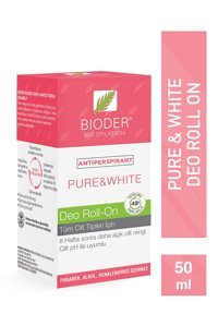 Bioder Pure&White Pudrasız Ter Önleyici Antiperspirant Roll-On Kadın Deodorant 50 ml