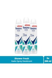 Rexona Shower Fresh Pudrasız Ter Önleyici Antiperspirant Sprey Kadın Deodorant 3x200 ml