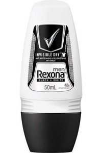 Rexona Black+White Invisible Dry Pudrasız Ter Önleyici Antiperspirant Roll-On Erkek Deodorant 50 ml