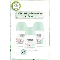 Garnier Mineral Hyaluronik Bakım Pudrasız Ter Önleyici Antiperspirant Roll-On Kadın Deodorant 3x50 ml