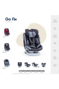 Baby2Go 2067 Go Fix Isofixli-Emniyet Kemerli 360 Derece Dönen 0-36 kg Yatabilen Yükseklik Ayarlı Çift Yönlü Oto Koltuğu Siyah