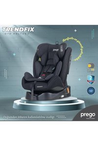 Baby Door Prego Trend Fix Isofixli-Emniyet Kemerli 360 Derece Dönen 0-36 kg Yatabilen Yükseklik Ayarlı Çift Yönlü Oto Koltuğu Siyah