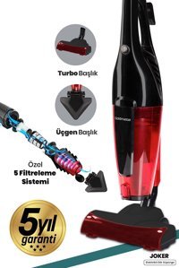Nikadu Joker Turbo Kuru 1000 W Kablolu Elektrikli Dikey Süpürge Kırmızı