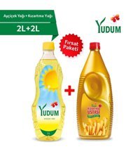 Yudum Pet Ayçiçek Yağı 2 lt + Yudum Pet Kızartma Yağı 2 lt