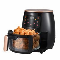 Lifcasual 6 Qt Airfryer 6 lt Tek Hazneli Led Ekranlı Yağsız Sıcak Hava Fritözü Siyah