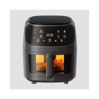 Simicg Airfryer 8 lt Tek Hazneli Led Ekranlı Yağsız Sıcak Hava Fritözü Siyah