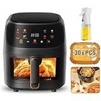 Caiery ‎B0Ch6Tn2Pg Airfryer 8 lt Tek Hazneli Led Ekranlı Yağsız Sıcak Hava Fritözü Siyah