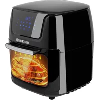 Npo Haeger Hg-5297 Airfryer 12 lt Izgara Yapan Led Ekranlı Yağsız Sıcak Hava Fritözü Siyah