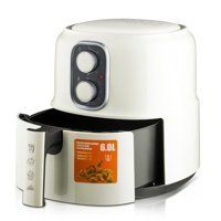 Nqyzzfd Airfryer 6 lt Tek Hazneli Led Ekranlı Yağsız Sıcak Hava Fritözü Beyaz