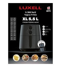 Luxell FastFryer FC5130 Airfryer 5.5 lt Tek Hazneli Izgara Yapan Yağsız Sıcak Hava Fritözü Siyah
