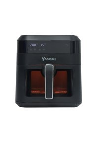 Yasomi Y60 Airfryer 6 lt Tek Hazneli Izgara Yapan Led Ekranlı Yağsız Sıcak Hava Fritözü Siyah