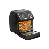 Buyfun Airfryer 12 lt Üçlü Hazneli Izgara Yapan Led Ekranlı Yağsız Sıcak Hava Fritözü Siyah