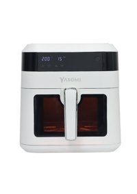 Yasomi Y60 Airfryer 6 lt Tek Hazneli Izgara Yapan Led Ekranlı Yağsız Sıcak Hava Fritözü Beyaz