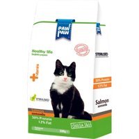 Paw Paw Somonlu Kısırlaştırılmış Tahıllı Yetişkin Kuru Kedi Maması 500 gr