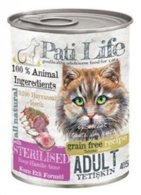 Pati Life Kuzu Etli Kısırlaştırılmış Tahılsız Yetişkin Kuru Kedi Maması 415 gr