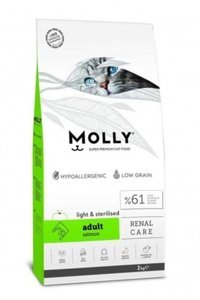 Molly Renal Care Light Somonlu Kısırlaştırılmış Tahıllı Yetişkin Kuru Kedi Maması 2 kg