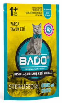 Bado Tavuklu Kısırlaştırılmış Tahılsız Yetişkin Kuru Kedi Maması 415 gr