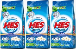 Hes Matik Beyazlar İçin 216 Yıkama Toz Deterjan 3x9 kg