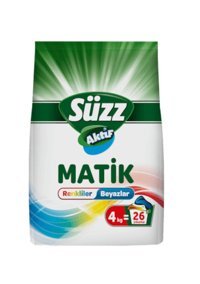 Süzz Aktif Matik Renkliler ve Beyazlar İçin 26 Yıkama Toz Deterjan 4 kg