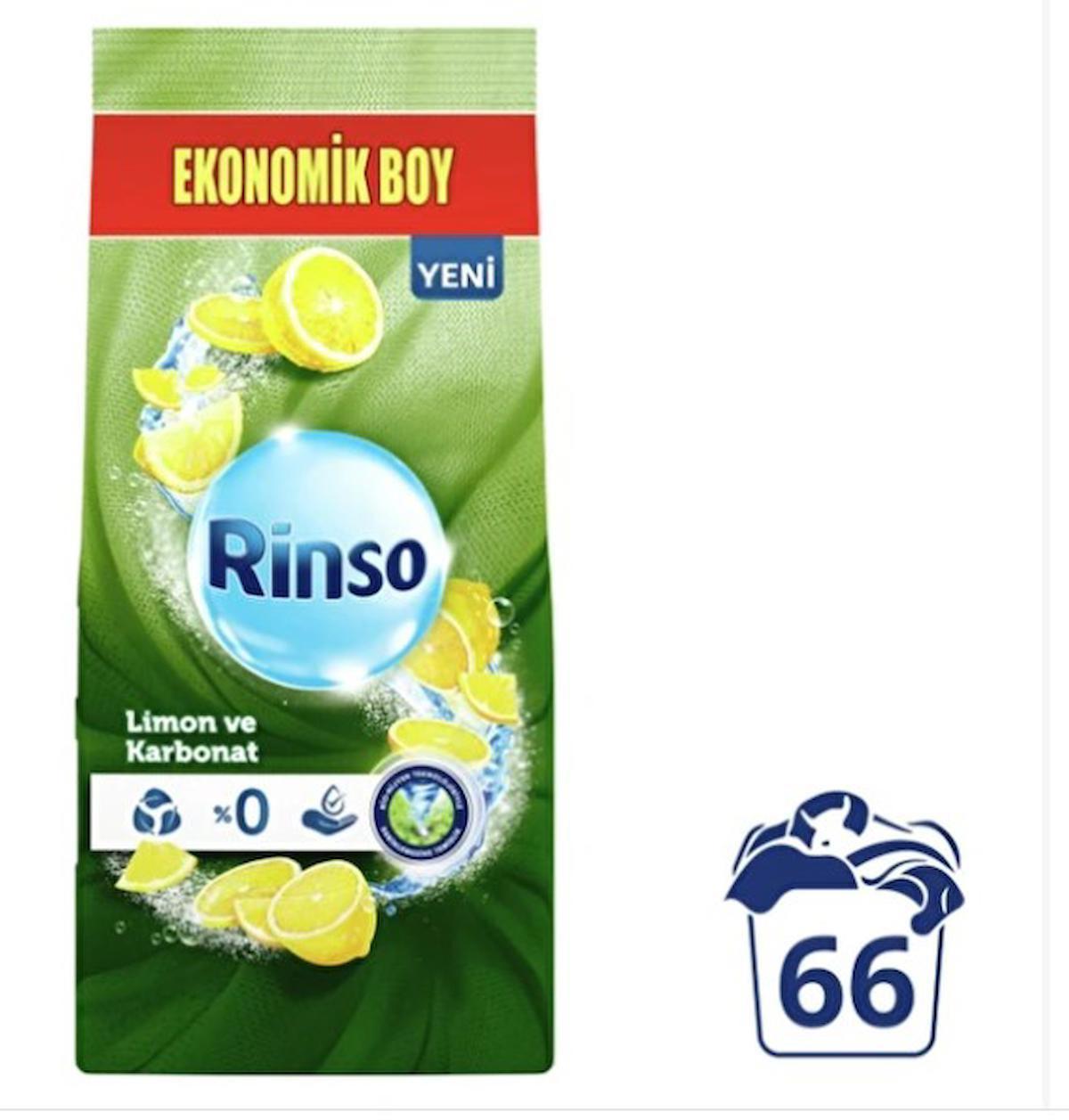 Rinso Limon ve Karbonat Renkliler ve Beyazlar İçin 132 Yıkama Toz Deterjan 2x10 kg