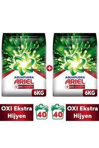 Ariel Oxi Aqua Pudra Beyazlar İçin 80 Yıkama Toz Deterjan 2x6 kg