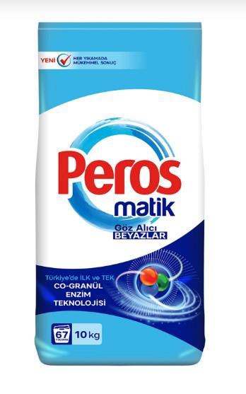 Peros Matik Beyazlar İçin 67 Yıkama Toz Deterjan 10 kg