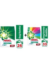 Ariel Aqua Pudra Renkliler ve Beyazlar İçin 59 Yıkama Toz Deterjan 9 kg