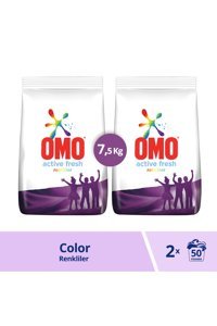 Omo Renkliler ve Beyazlar İçin 100 Yıkama Toz Deterjan 2x7.5 kg