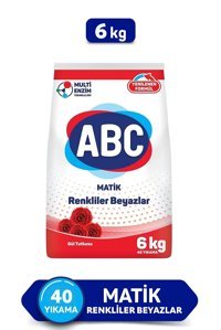 Abc Matik Gül Tutkusu Renkliler ve Beyazlar İçin 40 Yıkama Toz Deterjan 6 kg