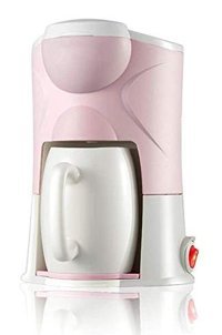 Sovorm Plastik Filtreli Bardaklı 0.15 L Hazne Kapasiteli 1 Fincan Mini Pembe Filtre Kahve Makinesi
