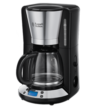 Russell Hobbs 24030-56 Victory Zaman Ayarlı Paslanmaz Çelik Filtreli Karaf 1.25 L Hazne Kapasiteli 10 Fincan 1000 W Siyah Filtre Kahve Makinesi