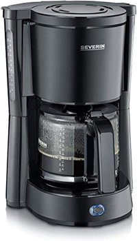 Severın KA 9554 Paslanmaz Çelik Filtreli Karaf 1.25 L Hazne Kapasiteli 10 Fincan 1000 W Siyah Filtre Kahve Makinesi