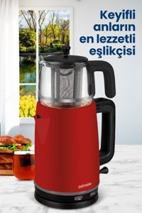 Homend X Jumbo 1792H Cooltouch Royaltea Konuşan Otomatik Çelik Demlikli 1800 W Çelik Gövdeli Siyah Çay Makinesi