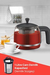 Homend 1716 Royaltea Konuşan Otomatik Cam Demlikli 1800 W Çelik Gövdeli İnox Çay Makinesi