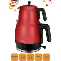 Karaca Maxi Tea XL Cam Demlikli 1700 W Plastik Gövdeli Raspberry Çay Makinesi