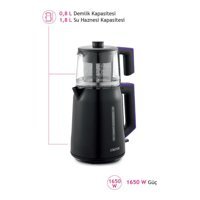 Beko 2216 Çelik Demlikli 1650 W Çelik Gövdeli Mor Çay Makinesi