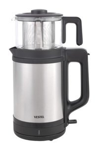 Arzum AR 3080 Çelik Demlikli 1650 W Işıklı Çelik Gövdeli Kırmızı Çay Makinesi