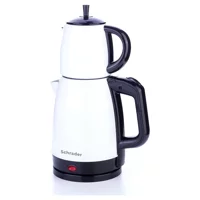 Schrader Liana Otomatik Metal Demlikli 1600 W Işıklı Metal Gövdeli İnox Retro Çay Makinesi